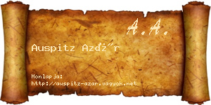 Auspitz Azár névjegykártya